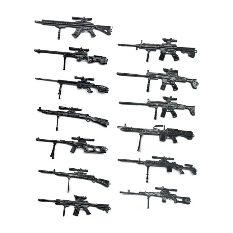 24pcs/set 4D Assembly Gun Imitates True 1/6 PUBG Mobile Level 3 Backpack Student Boy Toys