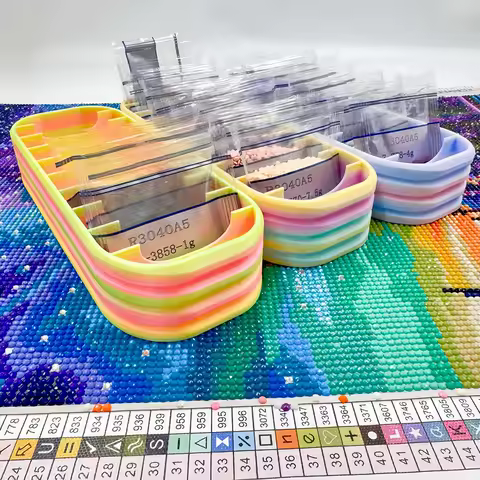 Color 10 Grids Diamond Painting Diamond Bead Storage Rack, Suitable For Diamond Painting Supplies And Bead Storage Box