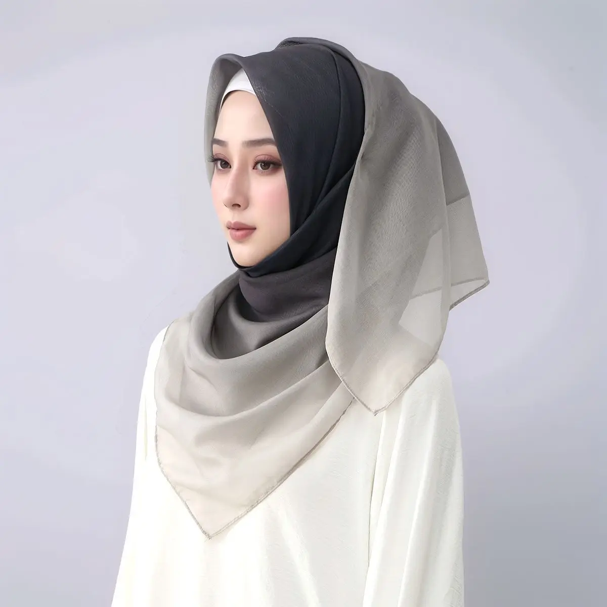 Gradient Color Voile Women Scarf New Girls Large Size Sunscreen Scarves Soft Gauze Kerchief Shawl Foulard Lady Wrap Shawls