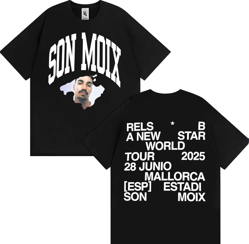 

Rapper RELS B A New Star World Tour 2025 Merch T-shirts Men's Clothing Vintage Hip Hop Street T Shirt Casual 100% Cotton T-shirt