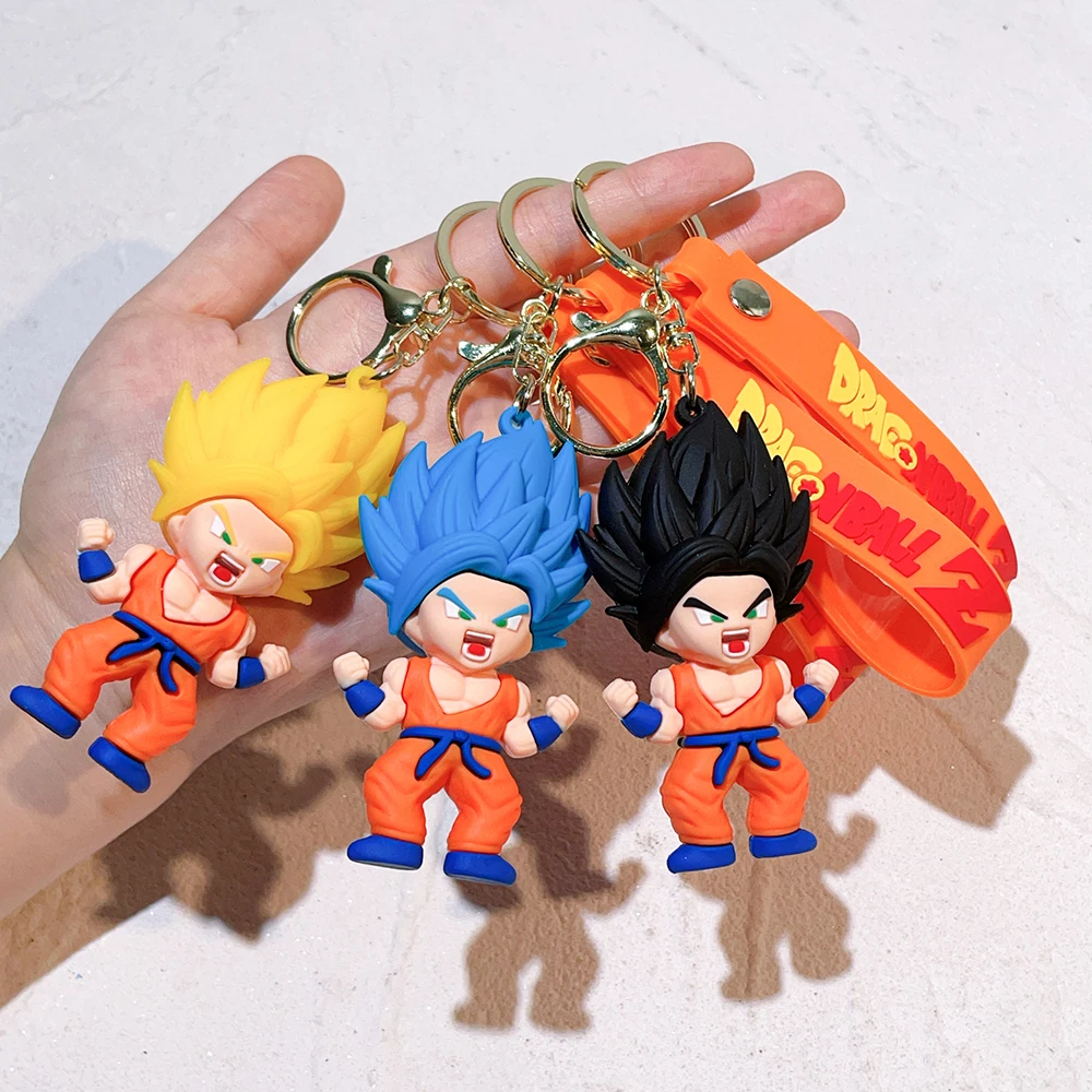 Anime Dragon Ball Key Chain Z Super Saiyan Son Goku Bulma Broly Piccolo Majin Buu Series Bag Pendant Keyring Toys for Boy Gift