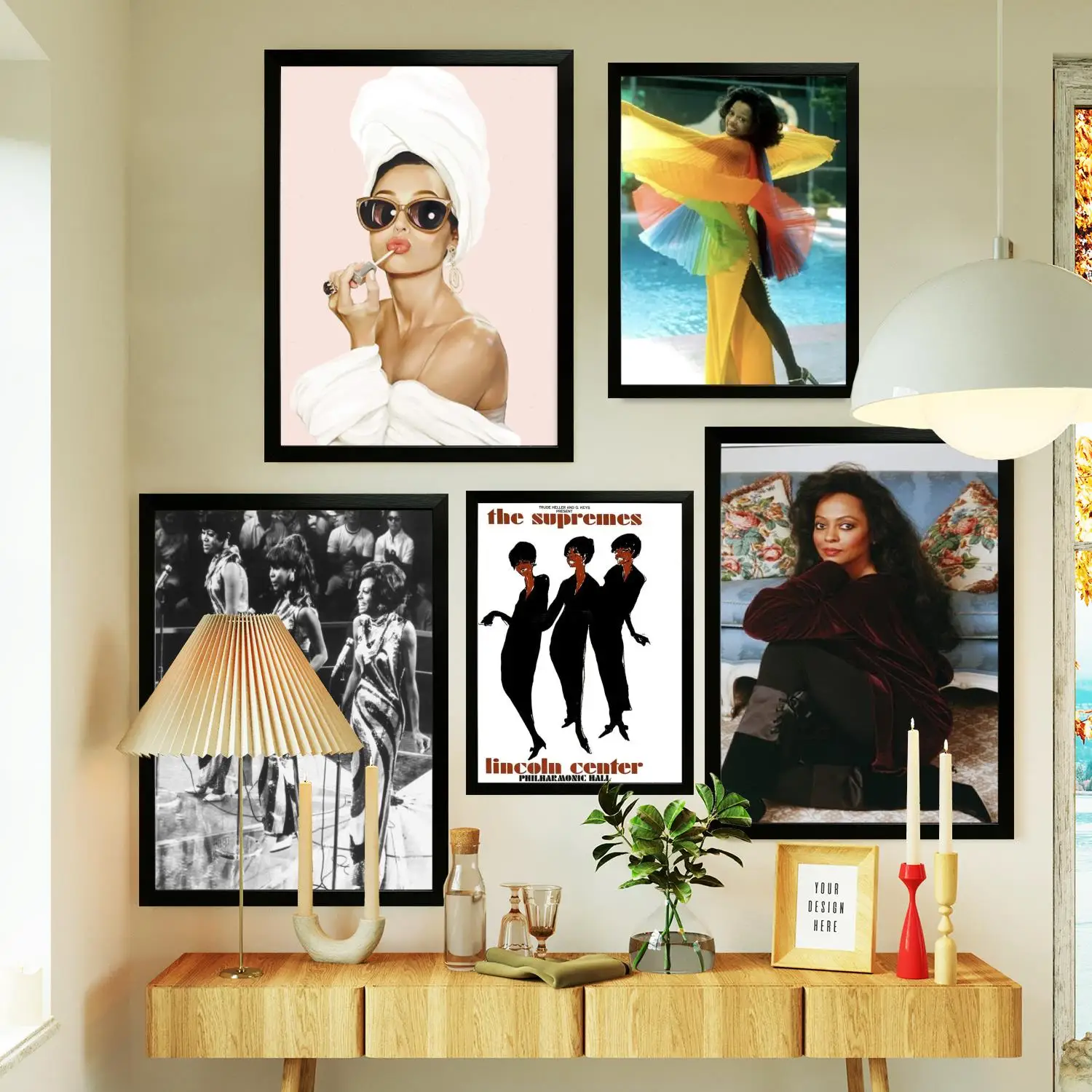 Pintura de lona para a família moderna, Diana ross Singer Poster, impressões para sala de estar, decoração de casa