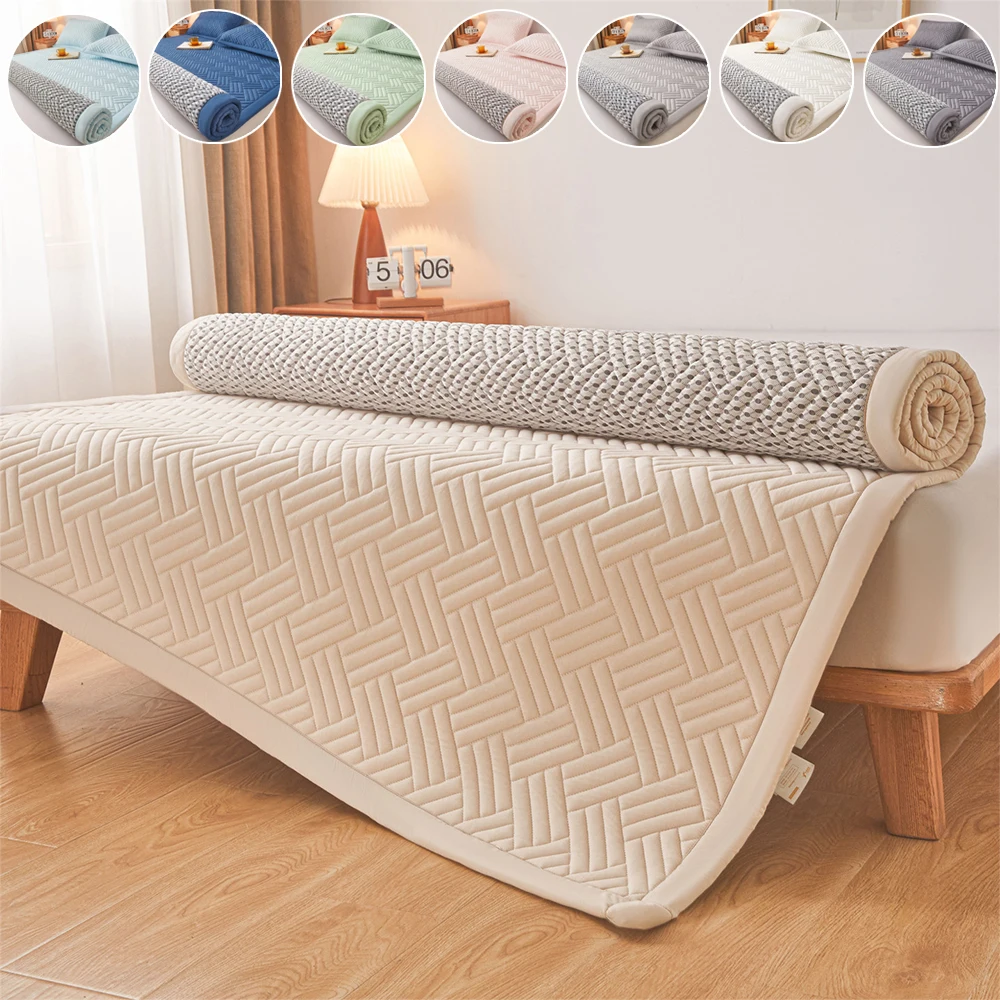 

All-Season Thick Washed Cotton Mattress Cover Pad Mat Elastic Band Four Corners Bedspreads Single/Double/Queen Bed Sheet 매트리스 커버