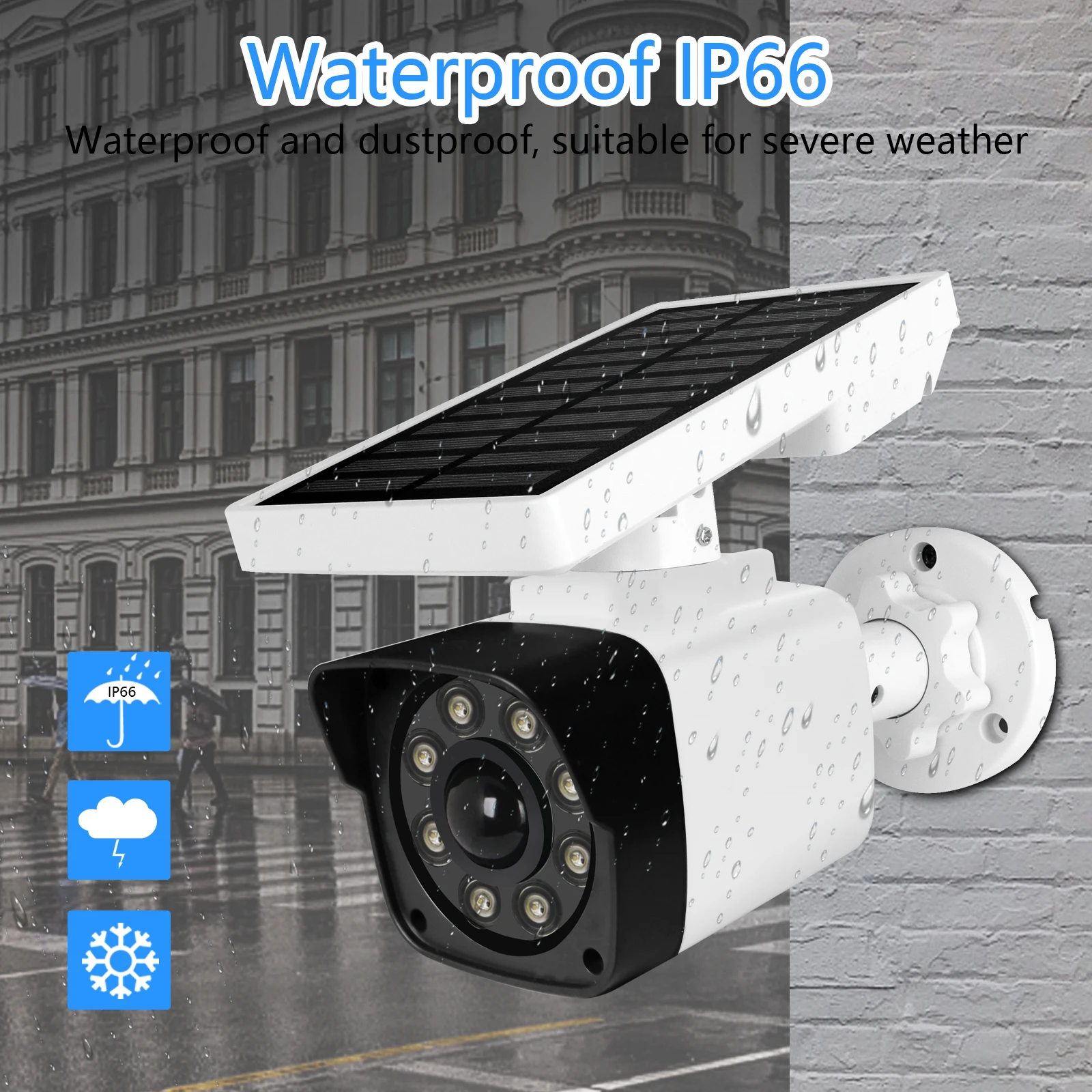 Solar Power Dummy ip Camera wifi Charging Security Waterproof Fake Camera Outdoor Bullet LED Light CCTV Surveillance Camera