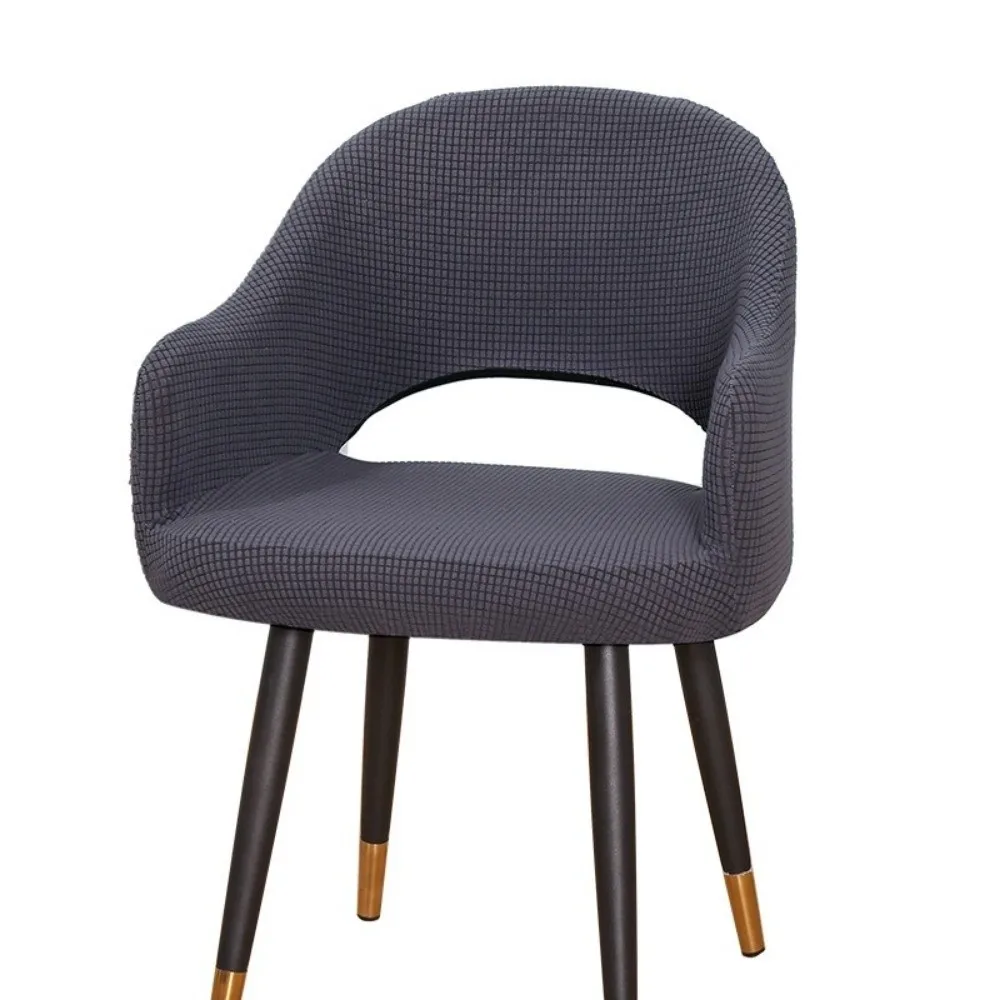 Universal Jacquard Curved Chair Covers Spandex Elastic Arc Armchair Covers Hollow Back Dining Chair Covers For Home Living Room