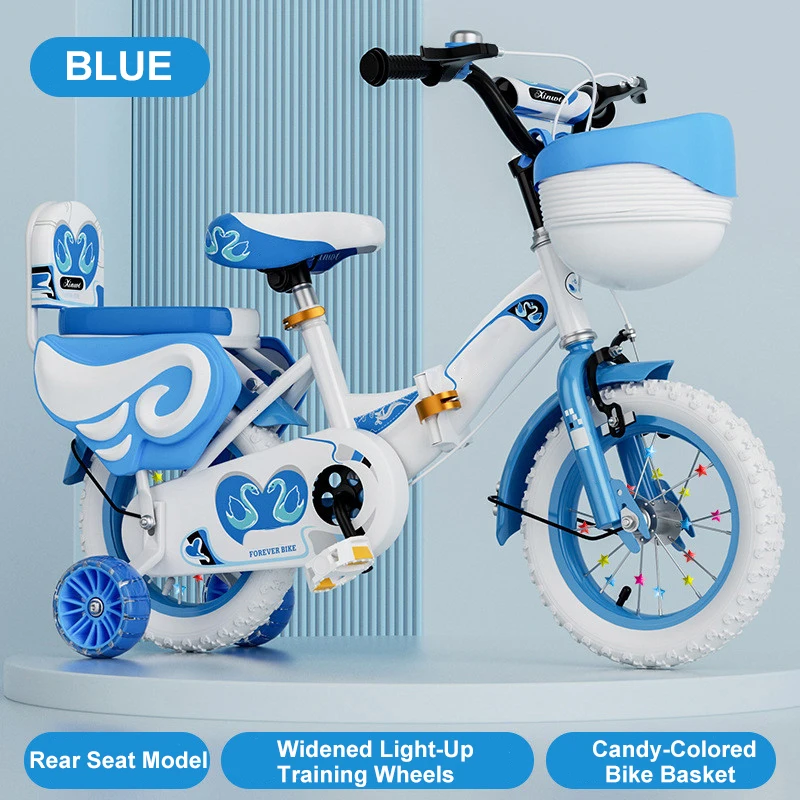 New Arrival Kids Balance Bike Folding Cartoon Baby Walker with Auxiliary Wheels High Carbon Steel Children's Bicycle
