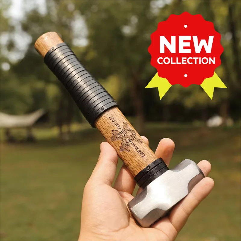 GBZX-550， Cowhide, handle, ground nail hammer, craftsman, hammer, camping, forging, outdoor, camping, hammer