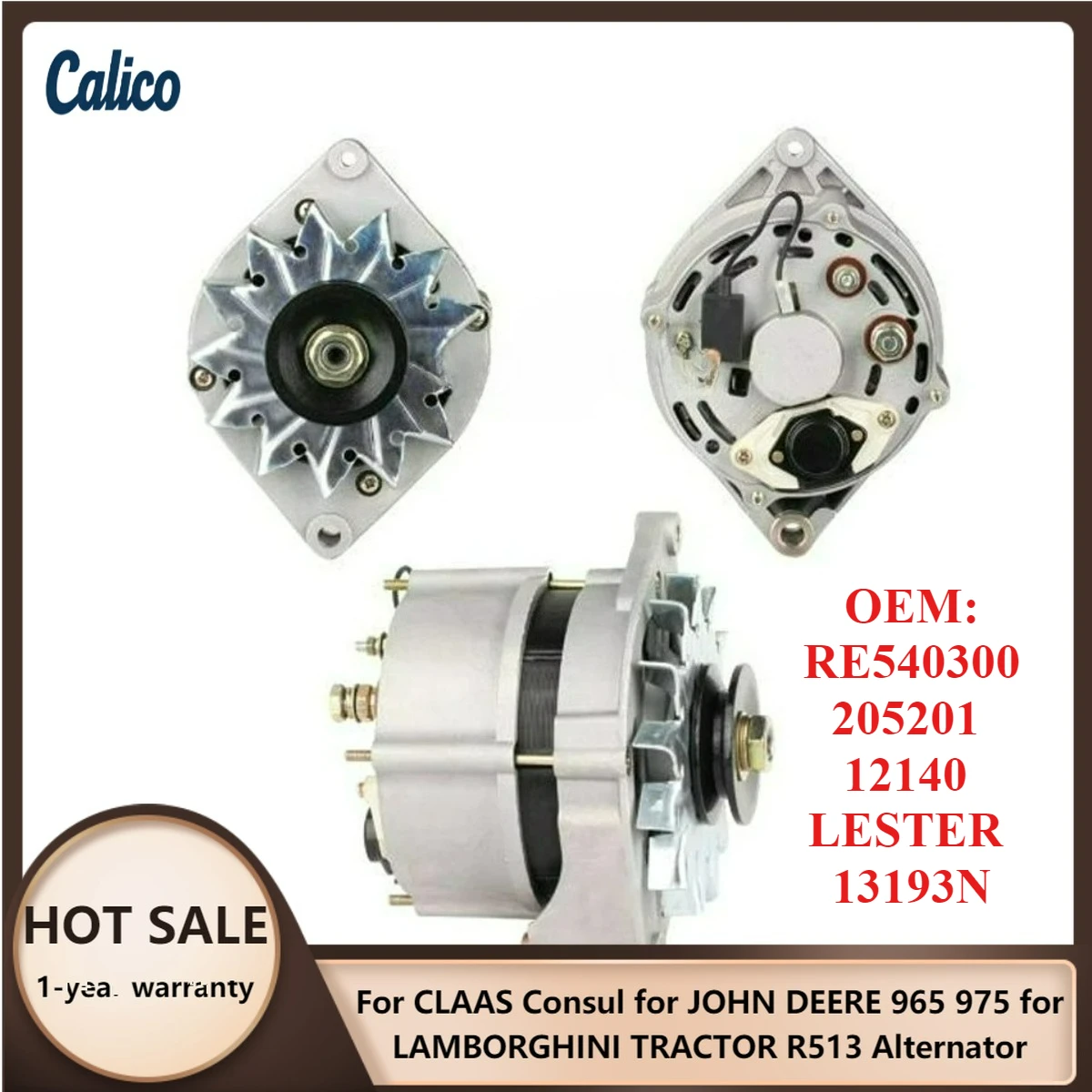 

Лидер продаж: Генератор RE540300 205201 12140 LESTER 13193N для CLAAS Consul, JOHN DEERE 965 975, а также для тракторов LAMBORGHINI R513