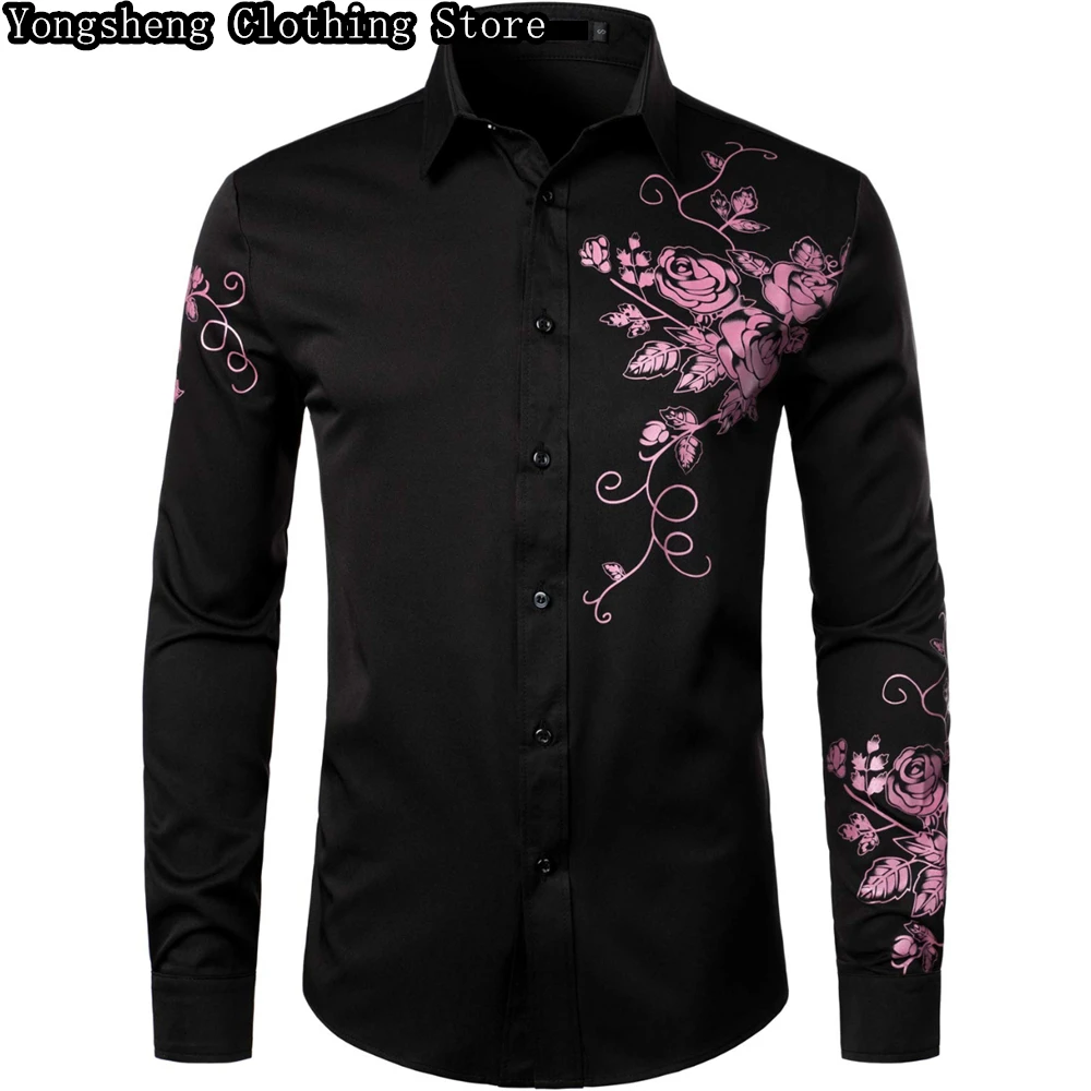 Men\'s Long Sleeve Shirts Casual Shirts Elegant Fashion Men\'s Clothes 2024 Men\'s Trendy Clothes Oversized Printed Long Sleeves