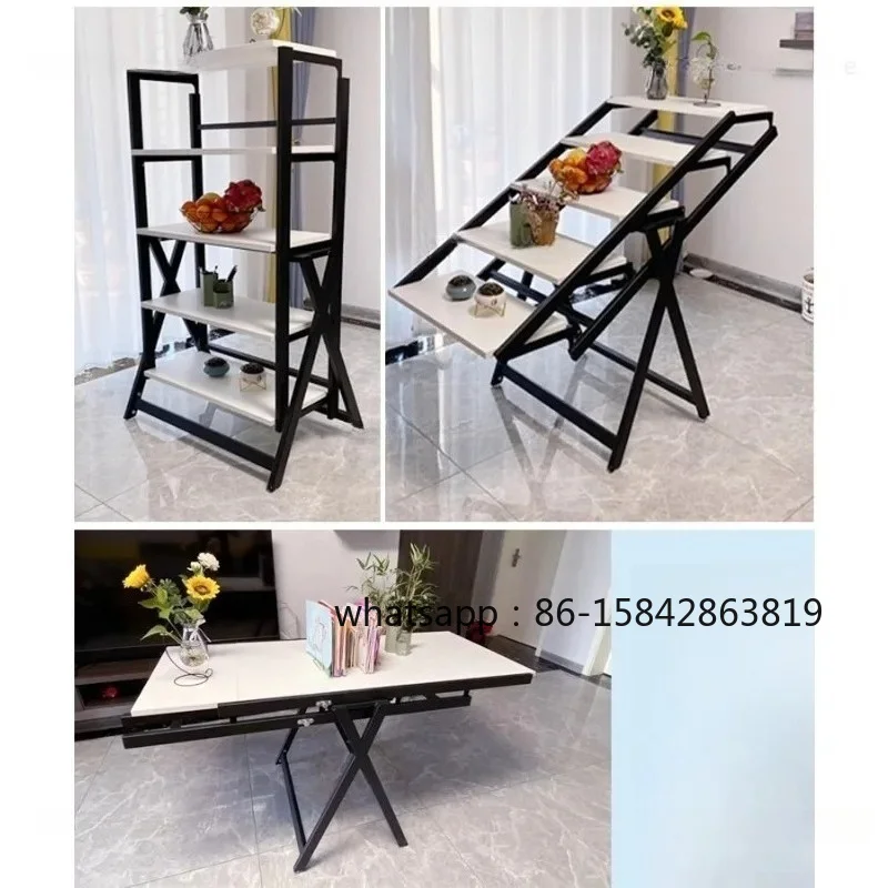 Folding Table Deformed Dining Table Small Apartment Multi-functional Rack Foldable Rotating Movable Multi-purpose Flower Stand