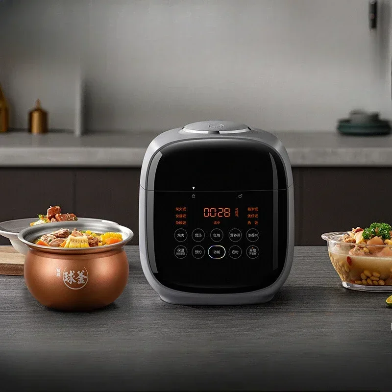 220V Electric Pressure Cooker Mini Pressure Cooker 0 Coating Stainless Steel 2-3 Person Pressure Rice Cooker Double Galls 2.3L