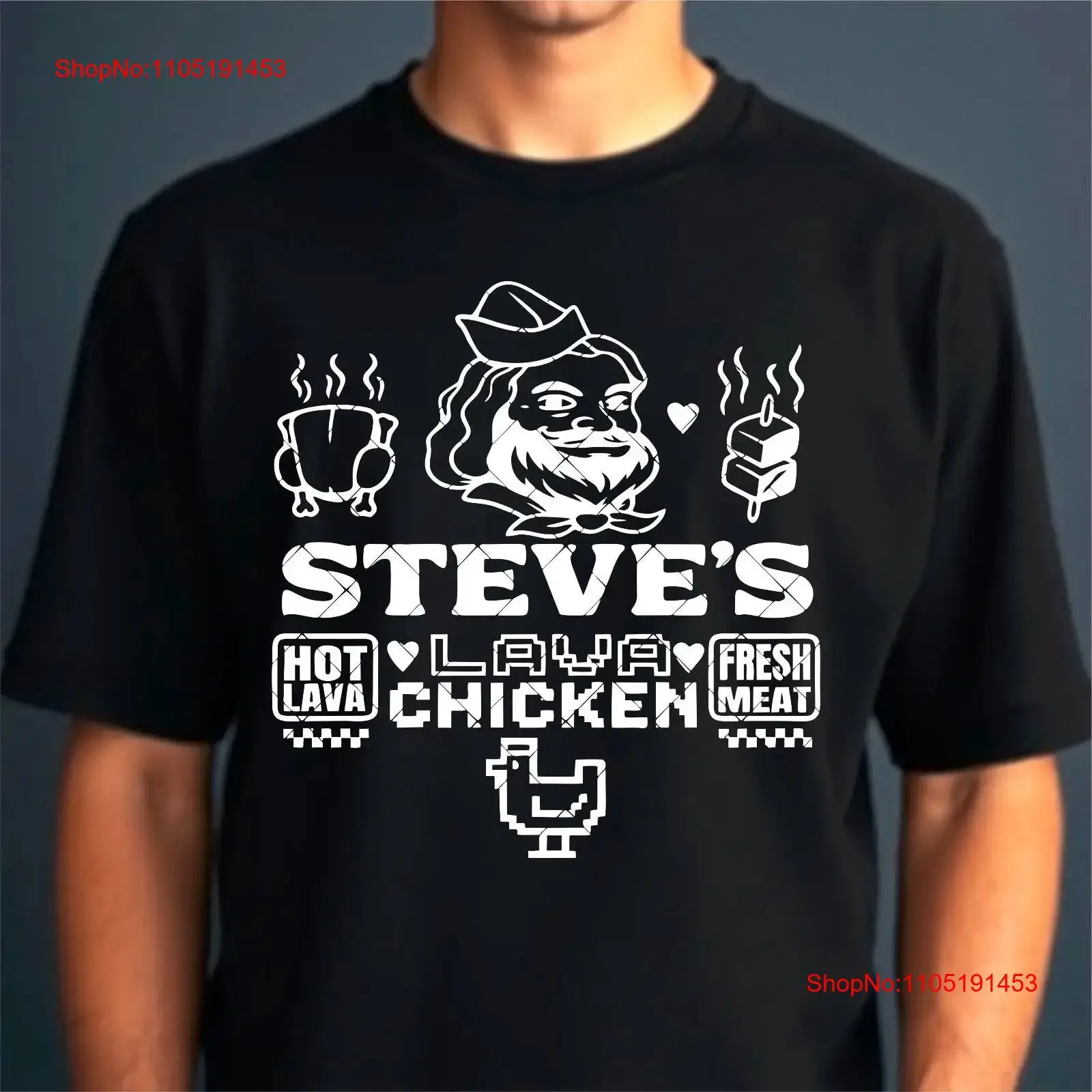 

Steve Lava Chicken Adult Kids T Shirt Funny Jockey Rider Gaming Top vintage Washed homme Versatile Stretched fashion Casual