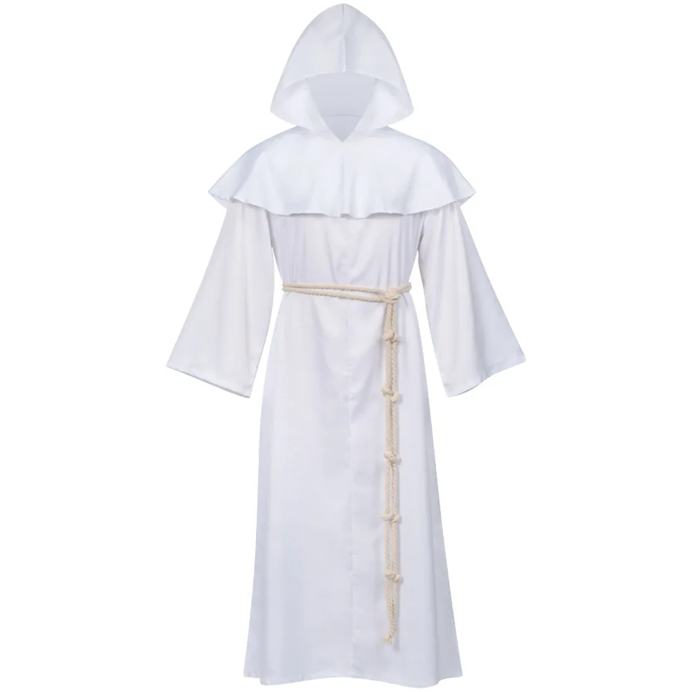 Halloween Carnival Party Ancient Clothing Christian Pagan Suit New Adult Wizard Priest Cosplay Hooded Robe Medieval Monk Costume