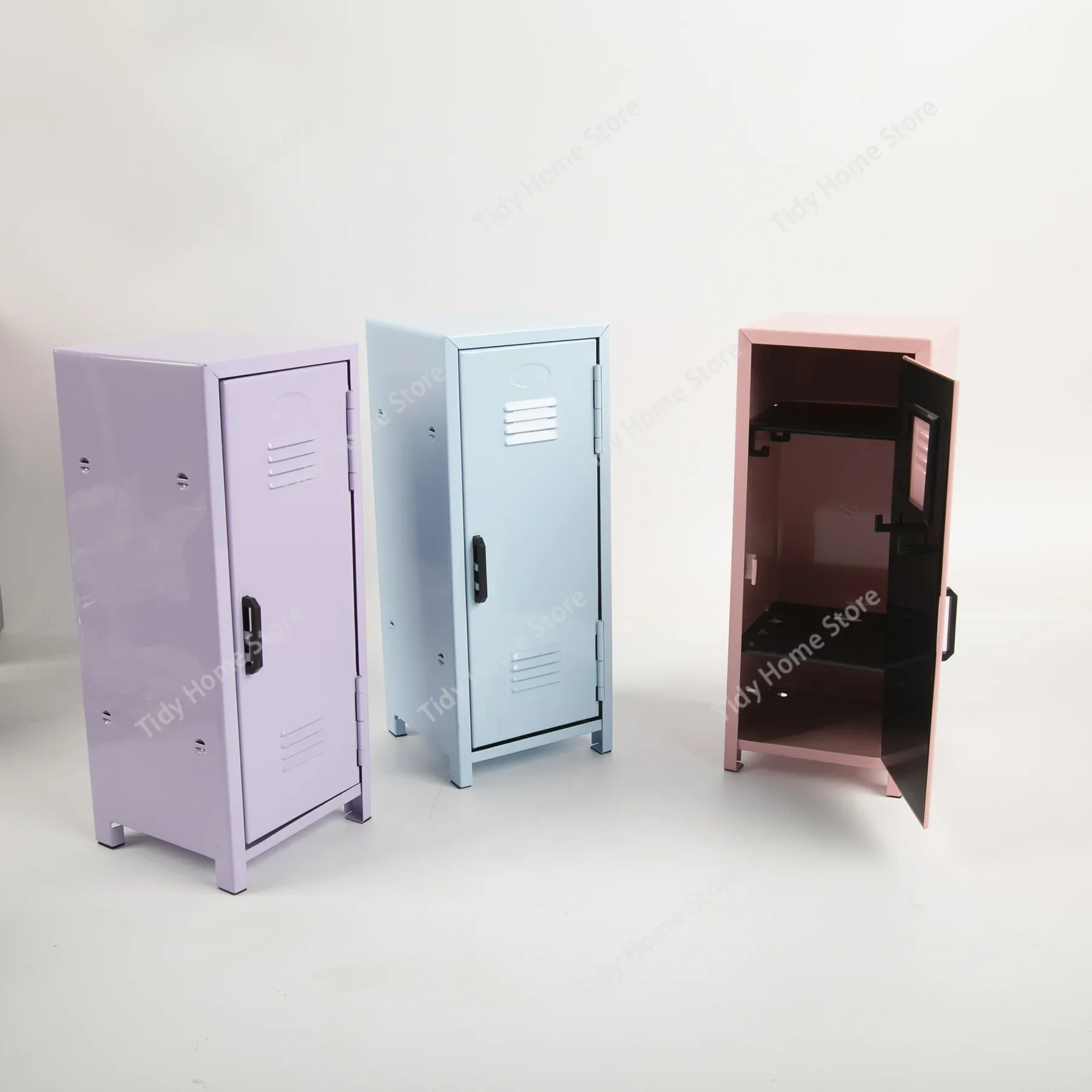 Iron Storage Box Dormitory Cosmetics Storage Cabinet Mini Safe Girls' Holiday Gifts Desktop Small Items Mini Storage Cabinet