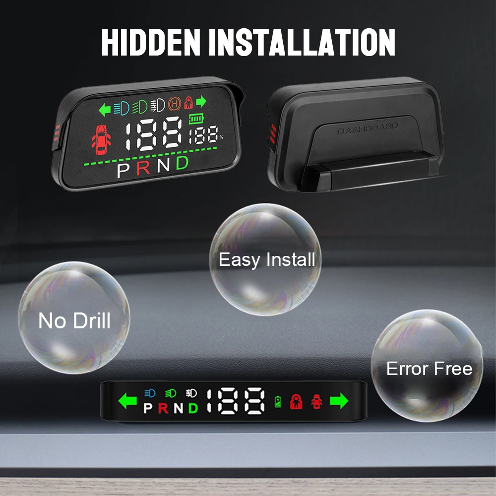 V613 V614 HUD per Tesla Model 3 Y 2016-2023 Car Head Up Display tachimetro Digital Light Door Gear Brake Monitor con indicatore