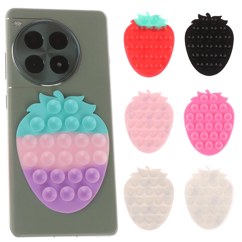 

Strawberry Silicone Suction Cup Phone Holder Portable Sucker Support Mount Phone Stand Bracket Fixed Pad For Car Navigation-F(x)