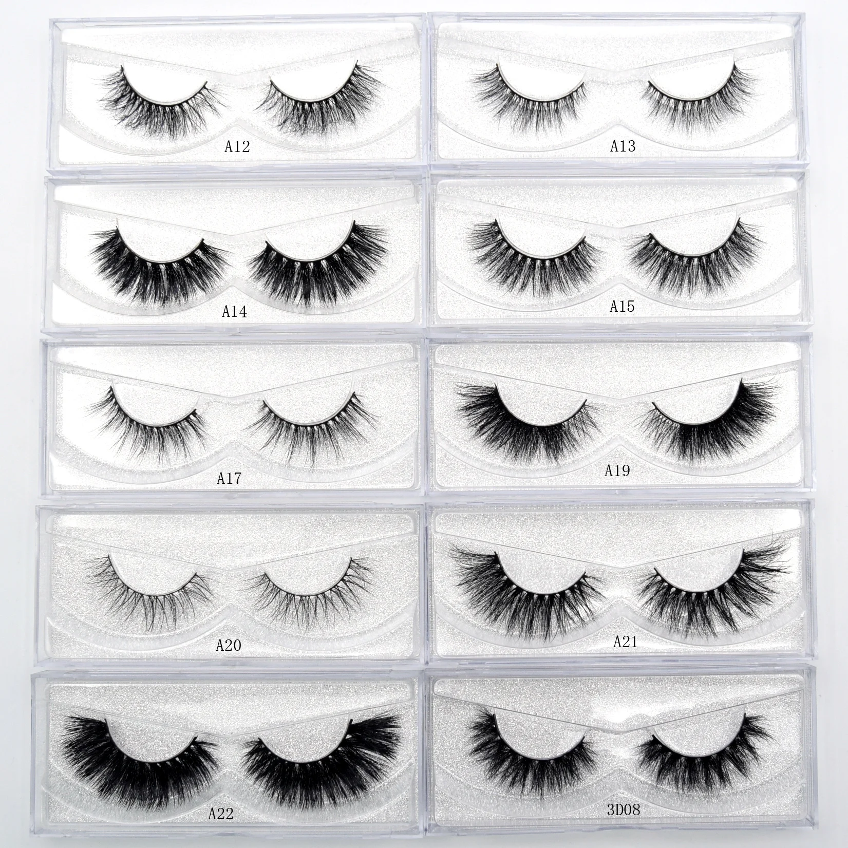 Visofree Natural 100% Handmade False Eyelashes Strip Mink Eyelashes Cruelty Free Reusable Lashes Thick Long 3D Mink Lashes D03