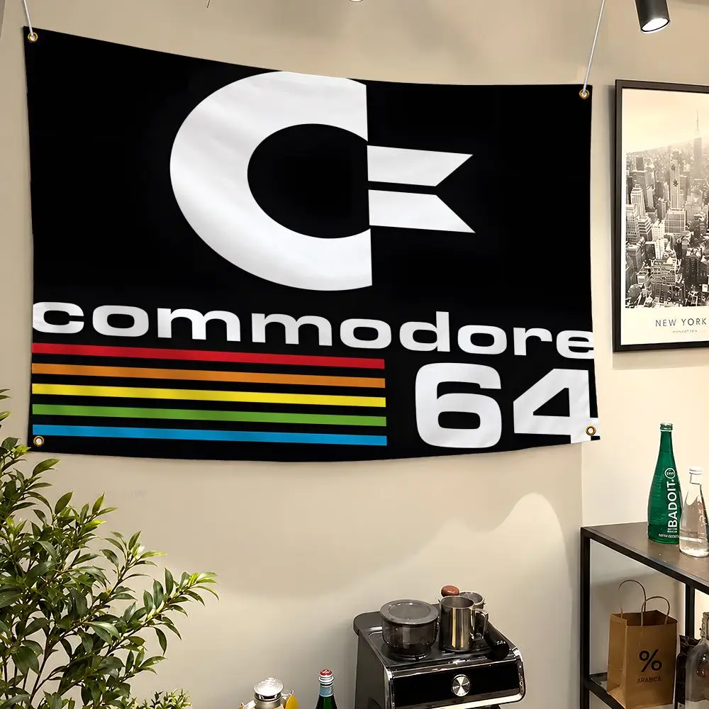 Brand C-Commodore 64 C64 Retro Computing Flags Wall Hanging Flag Banners For Birthday Parties Outdoor Bedroom Dorm Room Decor