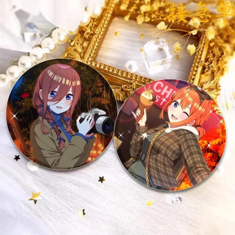 The Quintessential Quintuplets Pin Cute Anime Brooch Nakano Itsuki/Nakano Miku/Nakano Yotsuba Cartoon Badge Backpack Accessories