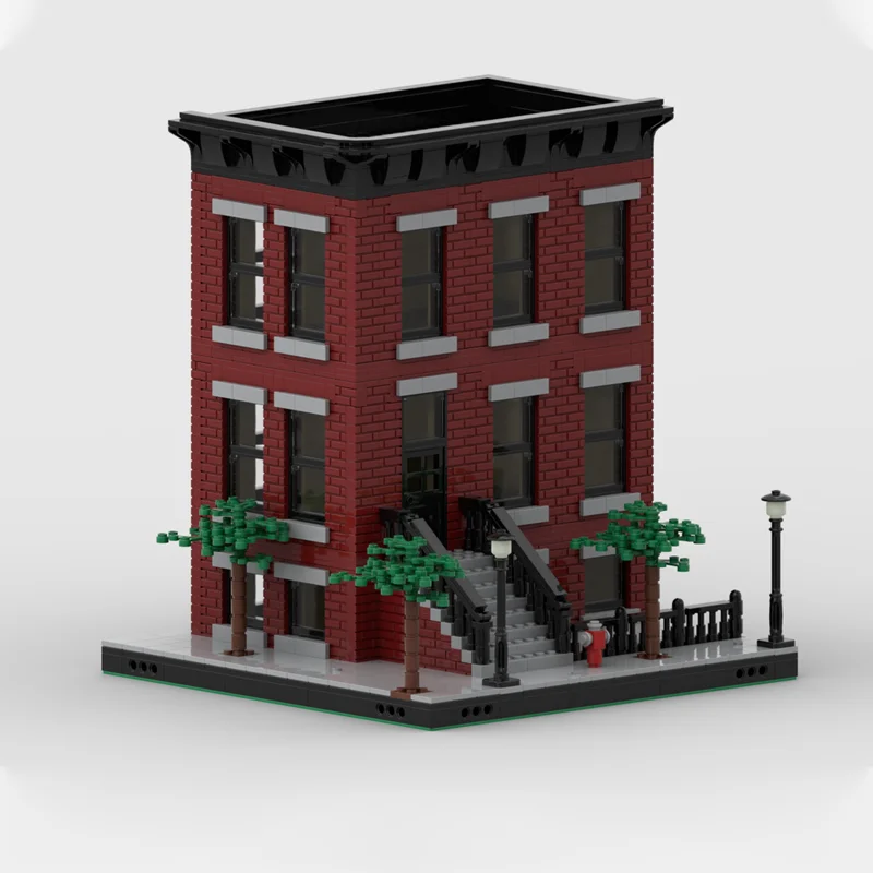 2247pcs MOC Brownstone Dark Red MILS Version Model Building Blocks Christmas Gift Assemble Toys DIY Creative Education Kids