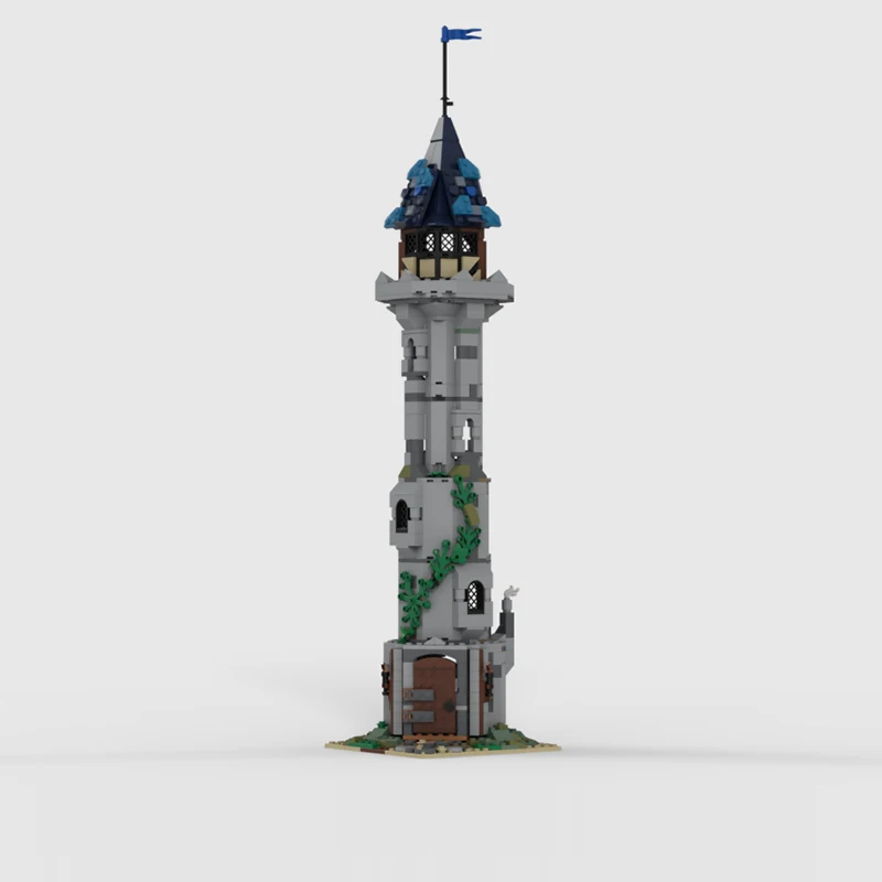 Medieval Castle Model MOC Building Bricks Defensive Tall Tower Modular Technology Children Holiday Gifts Assemble Toys Suit