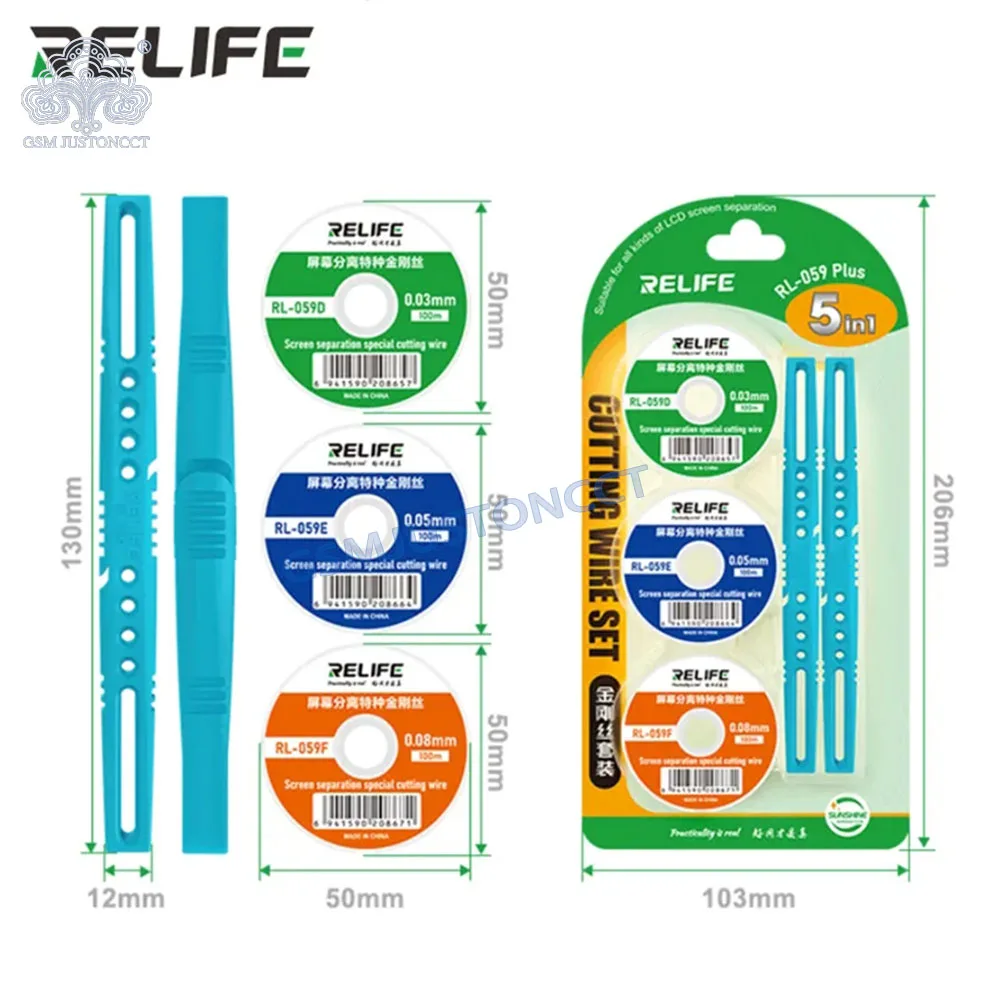 RELIFE RL-059 Plus 5 in 1 Cutting Wire Set Universal Screen Separation for LCD/OLED Screen Separation and Cutting