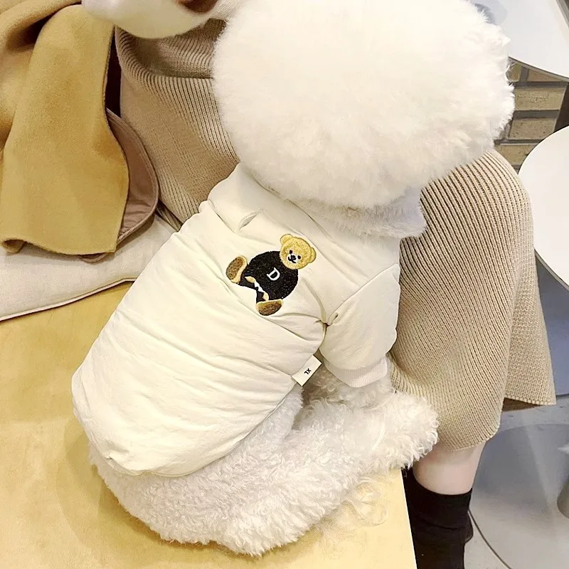 Mode Hund Unten Jacke Winter Warme Hund Kleidung Bär Druck Welpen Jacke Nette Weiche Katze Mantel Haustier Kostüme Französisch Bulldog Kleidung – Detail 14