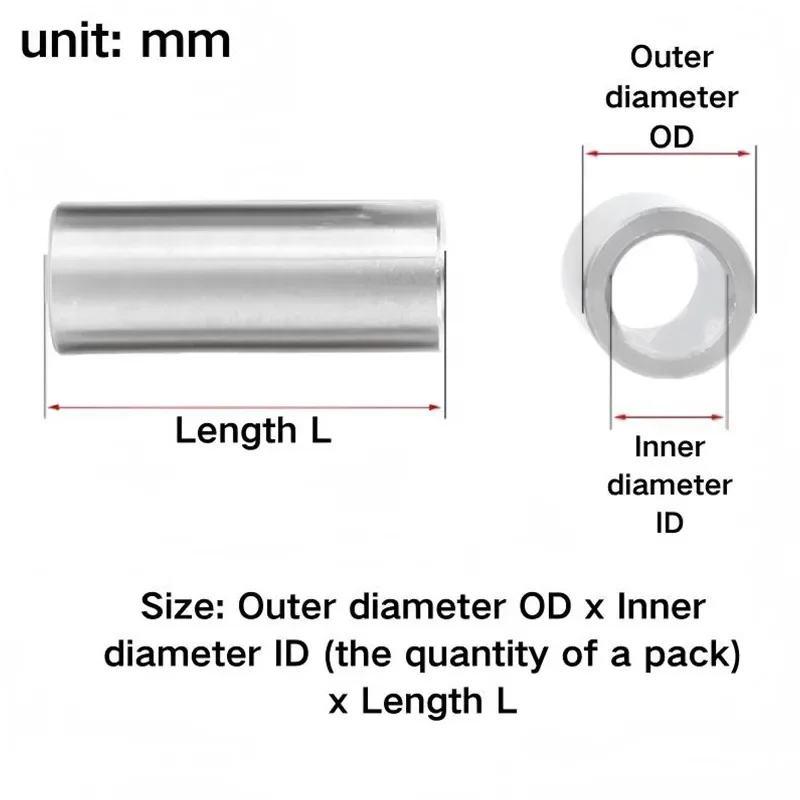 304 ステンレス鋼丸中空ガスケットスリーブ非ねじ込みスタンドオフスペーサーブッシュワッシャー M6M7M8 産業棚家の装飾