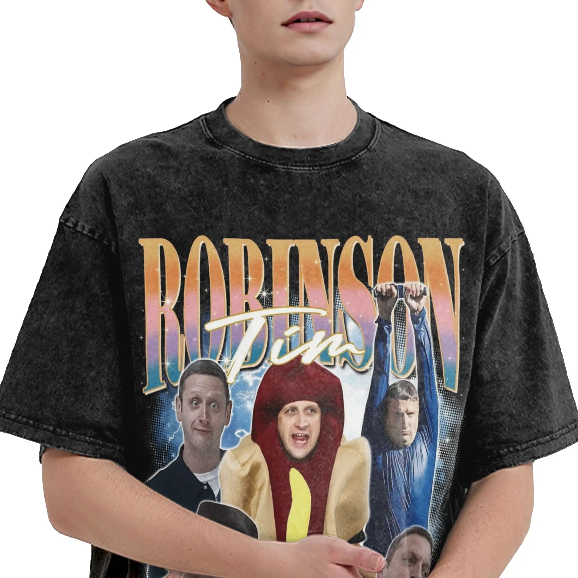 Tim Robinson Washed T Shirt Streetwear Hip Hop Fashion T-Shirts  Tees Men Women Cotton Oversize Printed