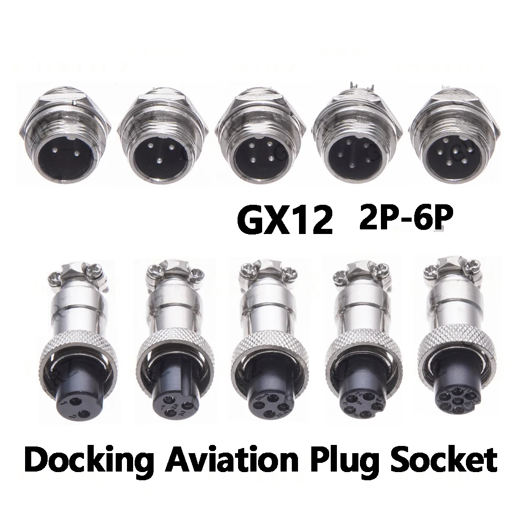 GX12 2 3 4 5 6 Pin Docking Aviation Plug Socket Waterproof Circular Connector
