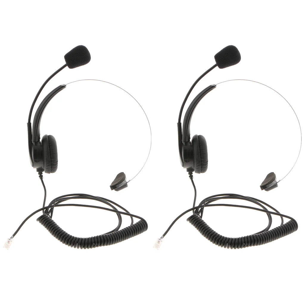 RJ9 Office Headset over Head Professional Telephone Headphone Wired Earpieces for Clear Communication in Office