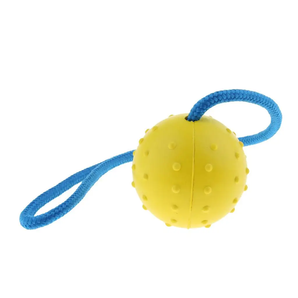 Ball playing ball natural rubber ball throwing ball with rope front, Ø 7cm