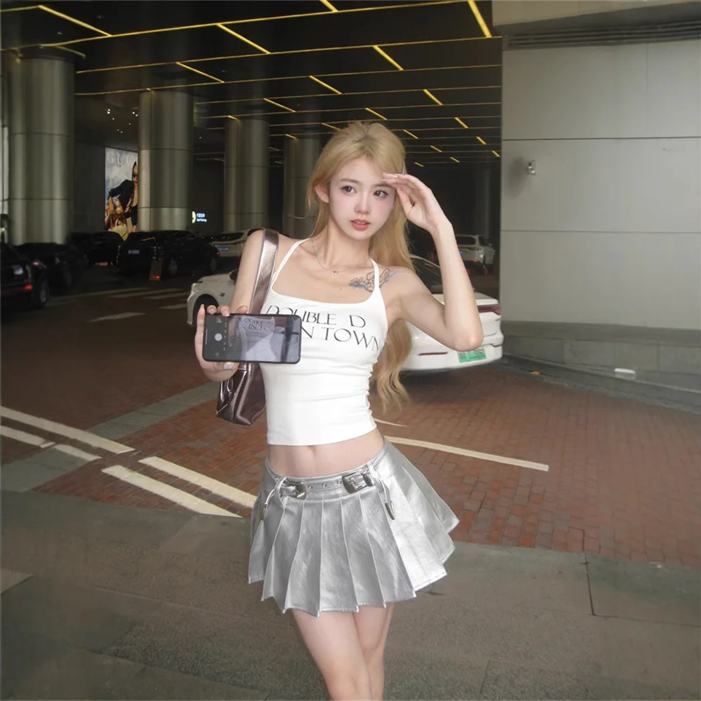 Ariseism الأمريكية الرجعية حار فتاة حزام سترة المرأة الصيف أبلى جديد سليم صالح أكمام أعلى الكورية نمط غير رسمي