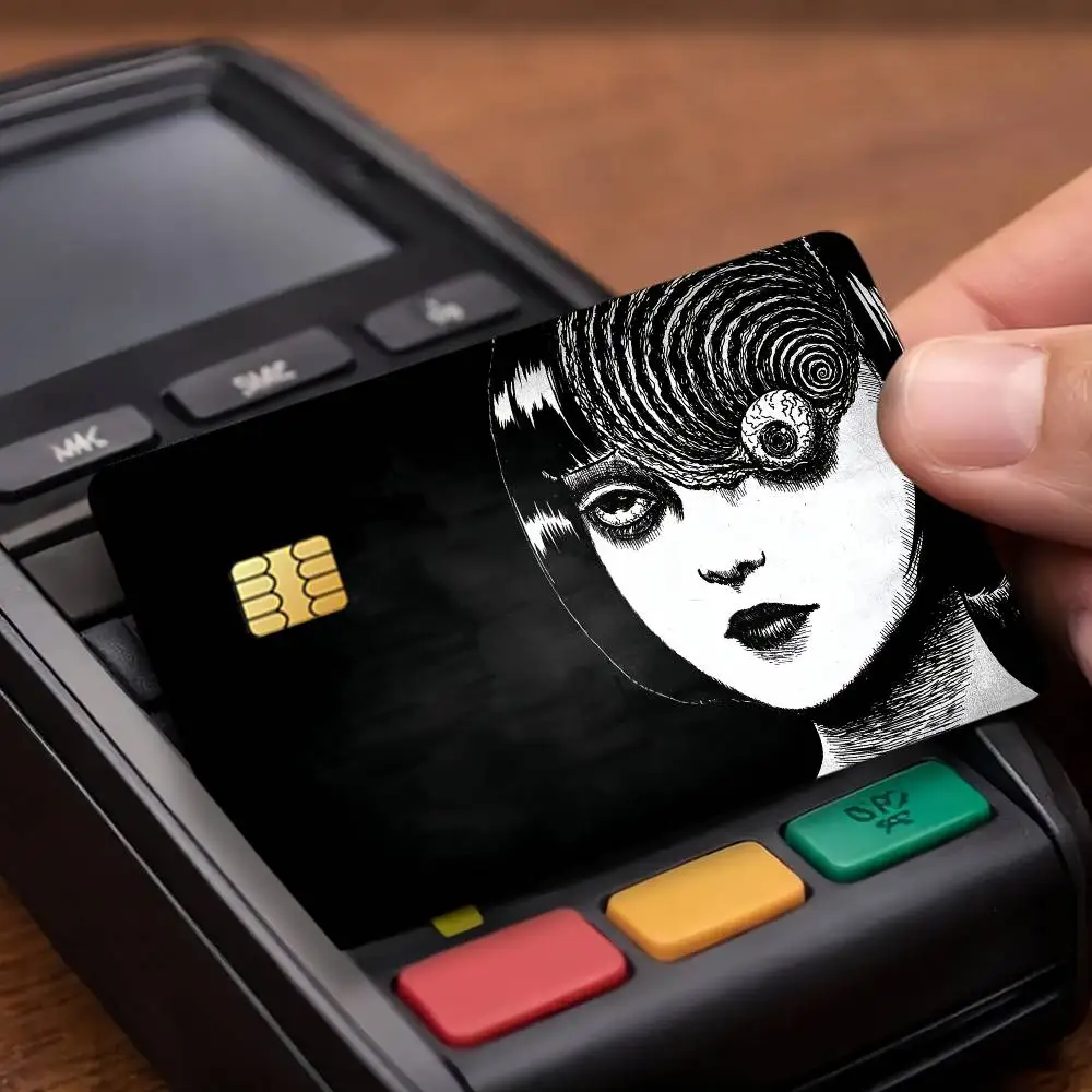Japanese Junji Ito Tomie Credit Decorative Card Stickers Suitable For Bank Cards Metro Transit Anti-scratch Gift 4PCS