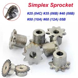 1PCS 04C/05B/06B/10A/12A 9Tooth - 24Tooth Sprocket Wheel Industrial Chain Gear Pitch 6.35/8/9.525/12.7/15.875/19.05mm 45 Steel