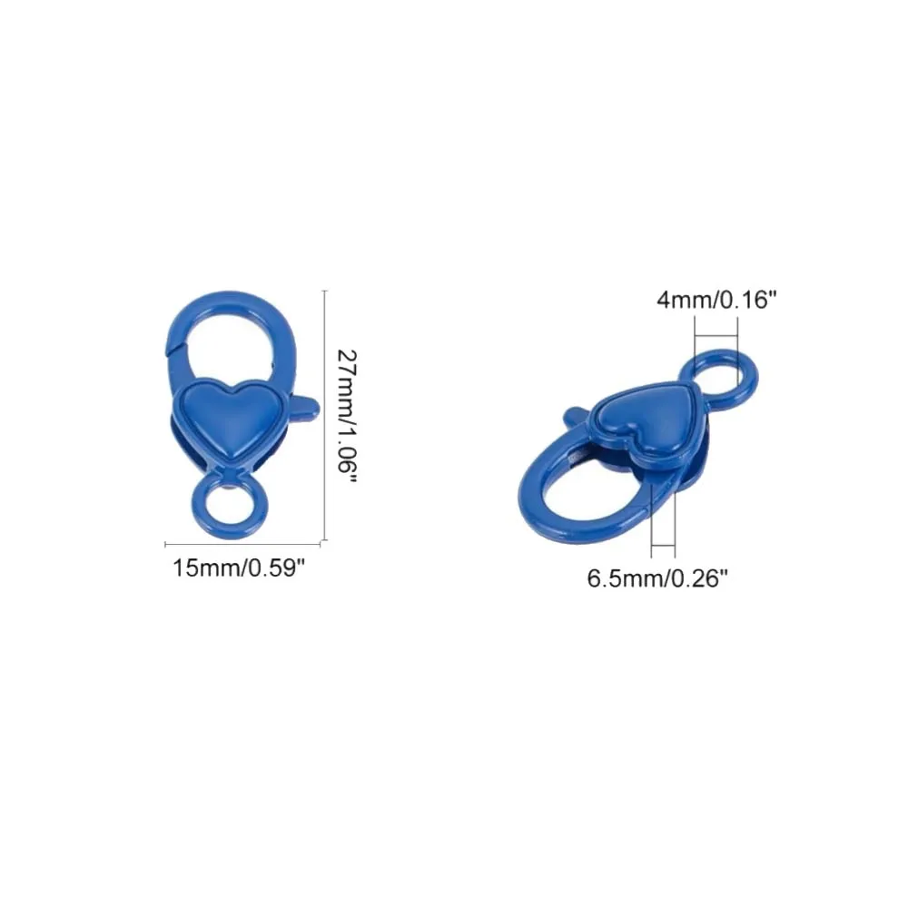 10Pcs/Lot 27x15mm Heart Lobster Claw Clasps Fastener Hook Connector DIY Necklace Bracelets Jewelry Making Findings Wholesale