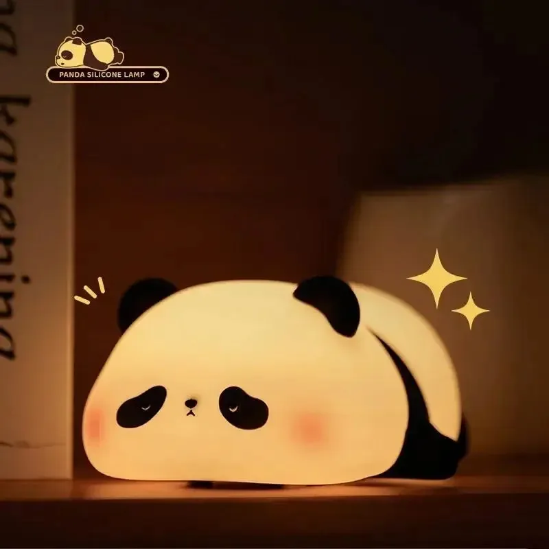 Mignon LED veilleuse capteur tactile dessin animé veilleuses pour enfants Silicone enfant vacances cadeau de noël lampe de chevet décor de chambre