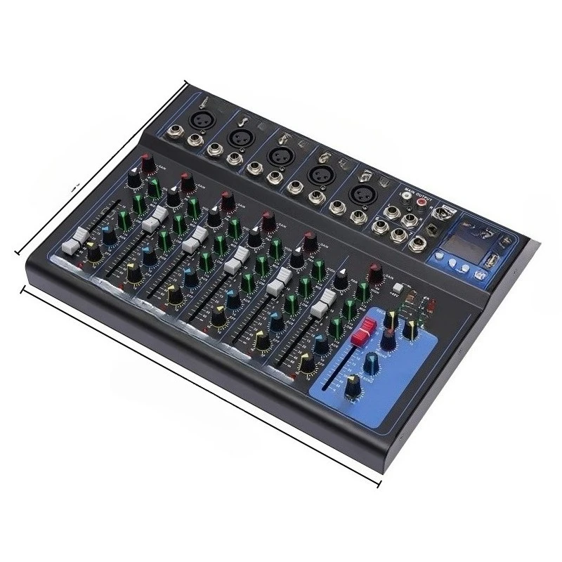 

Bluetooth Portable 7-channel Audio Mixer with USB DJ Sound Mixing Console MP3 Jack 48V Power for Studio Recording