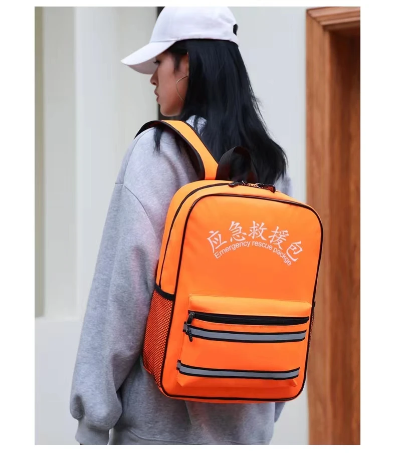 First Aid Backpack Only Empty Survival Kit EMT for Nurse Medical Trauma Bag Medication Safety Bags with Reflective Strips