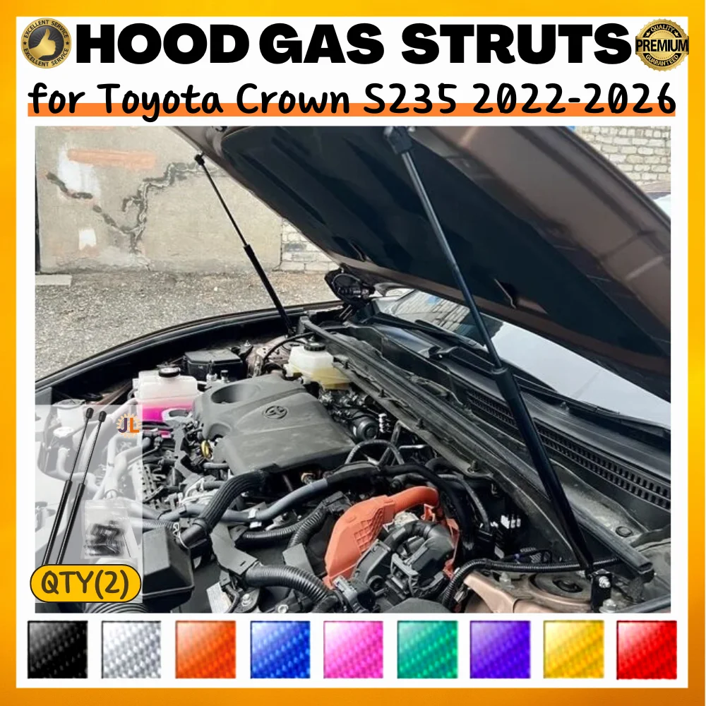 

Qty(2) Hood Struts for Toyota Crown S235 2022-2026 Front Bonnet Modify Gas Springs Shock Absorber Lift Supports Dampers