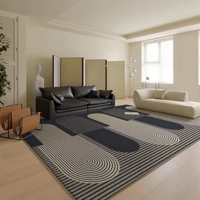 

VIKAMA Modern Simple Living Room Carpet Premium Light Luxury Black Coffee Table Blanket French Bedroom Full Carpeted Home Decor