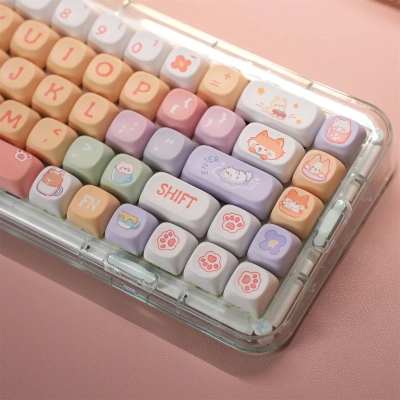 New Cute Dog PBT Keycaps,126 Keys MOA Profile Doubleshot Custom GMK Key Cap For MX Mechanical Keyboards 61/87/96/98/104/108