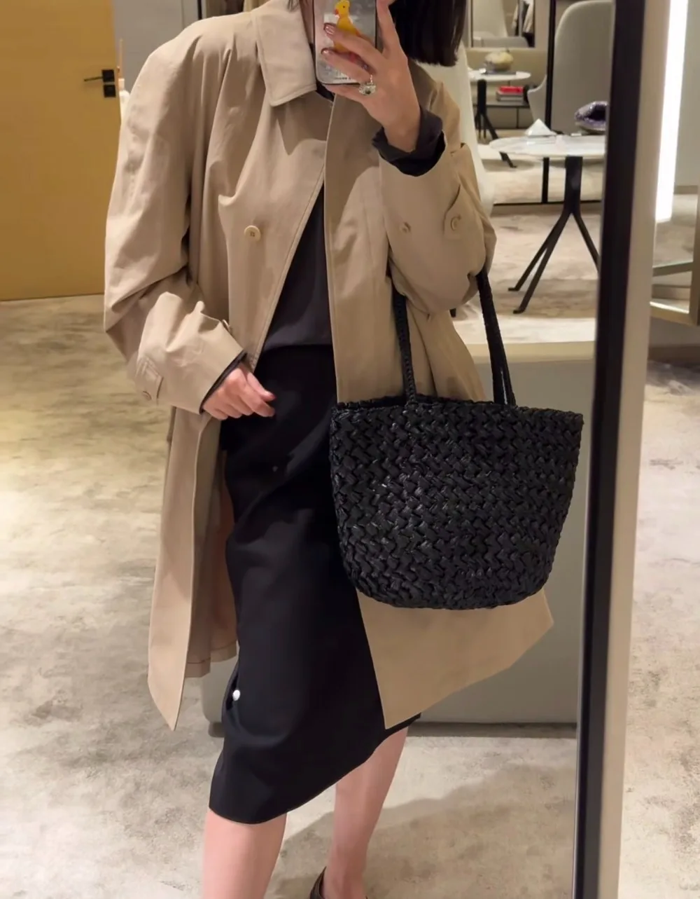 Autumn and Winter Minimalist Long Cotton Trench Coat