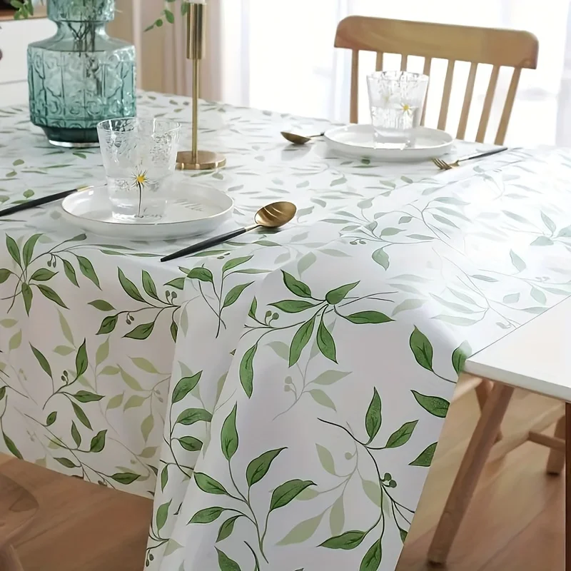 Small leaf tablecloth, washable lemon-print tablecloth, suitable for the kitchen