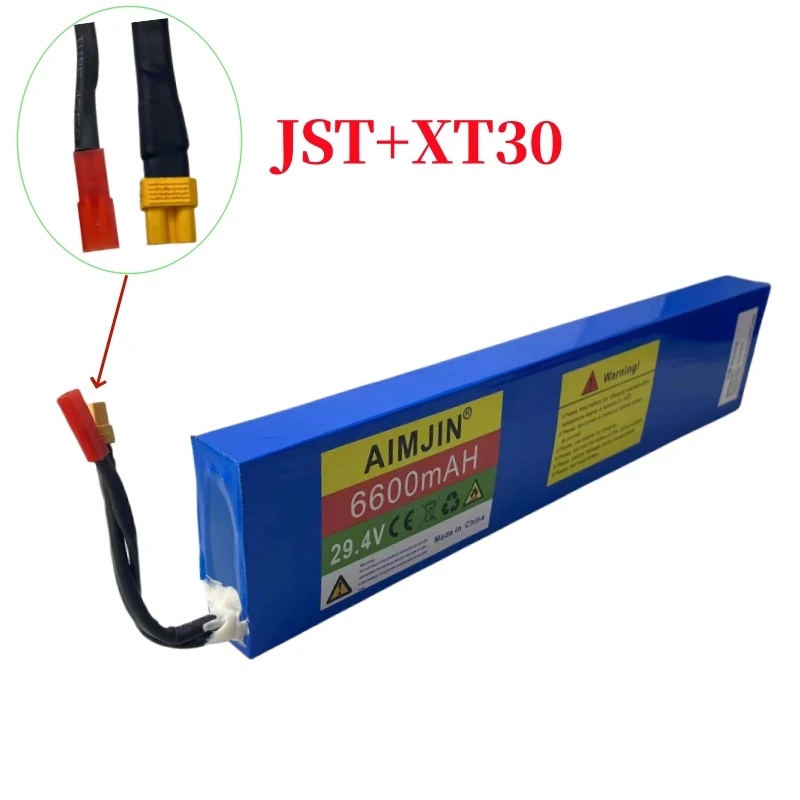 29.4V 6600mAH Rechargeable Lithium-ion Battery 7S2P 18650 For various electronic devices and transportatio