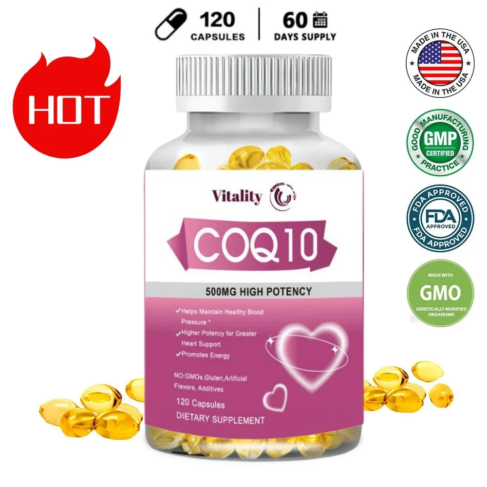 Vitality Coenzyme Q10 Capsules Provide Energy Vitamin Health Food Organic Ultra High Absorption COQ10