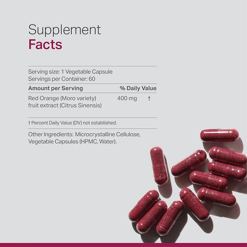 Antioxidant and Nutritional Supplements | Health and Vitality | Moro Red Orange | Non GMO, Gluten Free, 60 Vegetarian Capsules