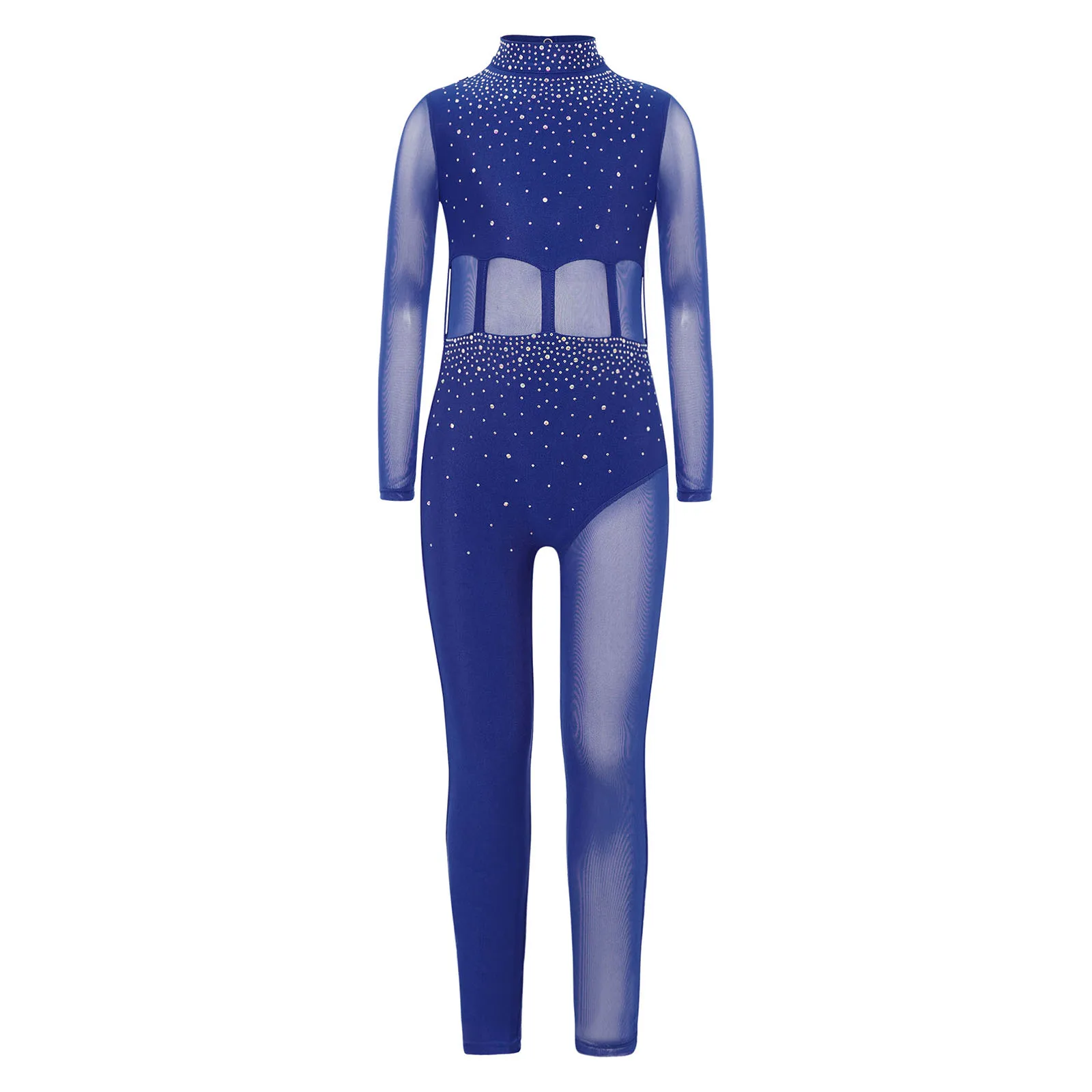 Teens Rhythmic Gymnastics Bodysuits Children Mesh Ballet Dance Leotard Figure Skating Costume Jumpsuit Kids Girls Dancewear