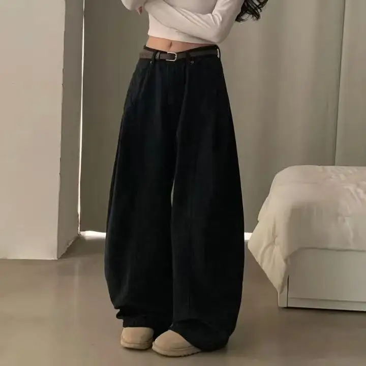 Pantalones de pierna ancha informales elegantes para mujer, pantalones holgados favorecedores de calle, ropa de trabajo neutra, pantalones largos de verano con cintura l