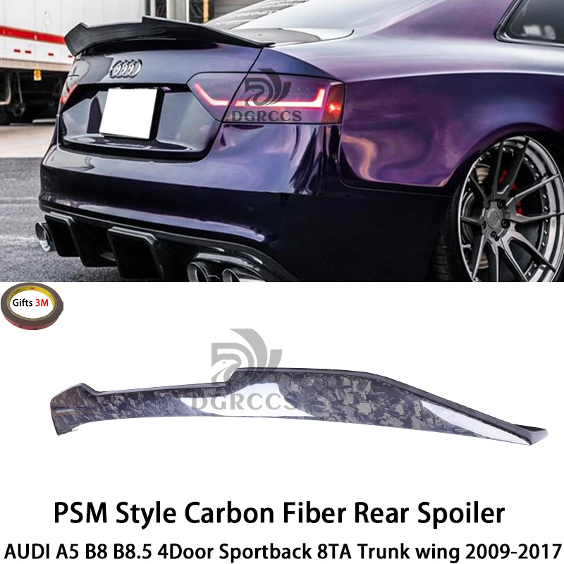 

For AUDI A5 B8 B8.5 4Door Sportback 8TA PSM Style Carbon fiber Rear Spoiler Trunk wing 2009-2017 Forged carbon Honeycomb